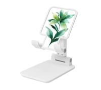 Woshuwo Soporte plegable para teléfono celular con diseño de flores tropicales verdes, altura ajustable, soporte portátil para escritorio, compatible con todos los teléfonos inteligentes, estilo