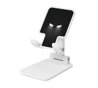 Woshuwo Soporte plegable para teléfono celular con ojos blancos brillantes en la oscuridad, ángulo ajustable, altura de escritorio, portátil, compatible con todos los teléfonos inteligentes, estilo