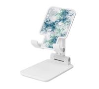Woshuwo Soporte plegable para teléfono celular con patrón de mármol teñido anudado azul y verde, ángulo ajustable, altura de escritorio, portátil, compatible con todos los teléfonos inteligentes
