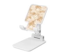 Woshuwo Soporte plegable para teléfono celular con trazos ondulados y rizados, ángulo ajustable, altura de escritorio, portátil, compatible con todos los teléfonos inteligentes, estilo blanco