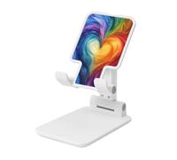 Woshuwo Soporte plegable para teléfono celular, diseño abstracto de arco iris, color arcoíris, color corazón, ángulo ajustable, altura de escritorio, portátil, compatible con todos los teléfonos