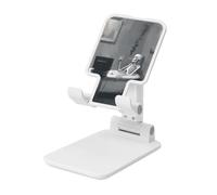 Woshuwo Soporte plegable para teléfono celular, diseño de esqueleto vintage en una bañera vieja, ángulo ajustable, altura de escritorio, portátil, compatible con todos los teléfonos inteligentes