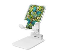 Woshuwo Soporte plegable para teléfono celular, diseño de mariposas verde lima, menta, color verde lima, con ángulo ajustable, altura ajustable, compatible con todos los teléfonos inteligentes, estilo