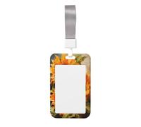 Woshuwo Sunflowers Classic - Funda para tarjetas de identificación deslizante de plástico duro, protector de etiqueta de nombre para enfermeras y oficina
