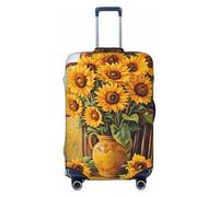 Woshuwo Sunflowers On Chair Country - Fundas elásticas para equipaje de viaje, a prueba de polvo, resistente a los arañazos, protector de maleta de 22 a 24 pulgadas