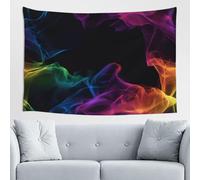 Woshuwo Tapiz abstracto colorido humo, arte de pared para dormitorio, sala de estar, dormitorio, tapiz estético moderno para fiestas, telón de fondo de 152 x 101 cm