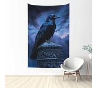 Woshuwo Tapiz gótico negro en la oscuridad, arte de pared para dormitorio, sala de estar, dormitorio, tapiz estético moderno para fiestas, telón de fondo de 152 x 101 cm