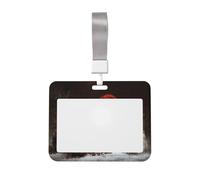 Woshuwo Tarjetero de plástico duro con diseño de sombrero de Papá Noel rojo en ramas de pino, protector de identificación para enfermeras y oficina