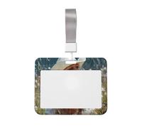 Woshuwo Tarjetero de plástico duro con diseño de vaquera occidental con pelo largo rubio, protector de etiqueta de nombre para enfermeras y oficina