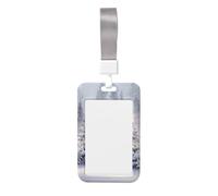 Woshuwo Tarjetero de plástico duro para tarjetas de identificación, diseño de bosque de invierno y pinos jóvenes, para enfermeras y oficina