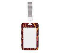 Woshuwo Tarjetero de plástico duro para tarjetas de identificación, diseño de líneas onduladas, color naranja, amarillo y rojo, protector de nombre para enfermeras y oficina