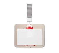 Woshuwo Tarjetero deslizante de plástico duro para tarjetas de identificación, diseño de hojas de arce rojo, acuarela, protector de etiqueta de nombre para enfermeras y oficina