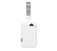 Woshuwo Tarjetero deslizante de plástico duro para tarjetas de identificación, diseño de pato Mallard de acuarela, protector de etiqueta de nombre para enfermeras y oficina