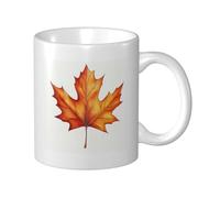 Woshuwo Taza de cerámica con diseño de hoja de arce en otoño, elegante taza de café, taza de agua para casa y oficina, 325 ml