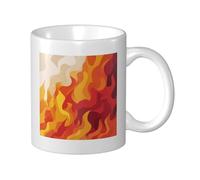 Woshuwo Taza de cerámica con llamas abstractas y formas de humo, elegante taza de café, taza de agua para casa y oficina, 325 ml