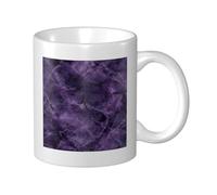 Woshuwo Taza de cerámica de mármol morado oscuro de cuarzo, elegante taza de café, taza de agua para el hogar, oficina, 325 ml