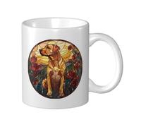 Woshuwo Taza de cerámica Labrador Retriever in Roses Field, elegante taza de café, taza de agua para casa y oficina, 325 ml