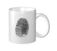 Woshuwo Taza de cerámica negra sobre blanca con huellas dactilares, elegante taza de café, taza de agua para el hogar, oficina, 325 ml