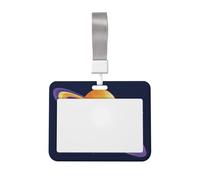 Woshuwo The Planet Saturn - Funda para tarjetas de identificación de plástico duro, protector de etiqueta de nombre para enfermeras y oficina