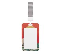 Woshuwo The Sun Rising Over Waves - Funda para tarjetas de identificación de plástico duro para tarjetas de trabajo, protector de nombre para enfermeras y oficina