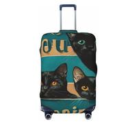 Woshuwo Three Black Cat Vintage Text are You Pooping - Fundas elásticas para equipaje de viaje, a prueba de polvo, resistente a los arañazos, protector de maleta de 22 a 24 pulgadas