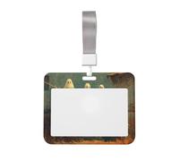 Woshuwo Three Ghosts Hanging On Clothesline Rustic Sliding ID Badge Holder Hard Plastic Work Card Case Name Tag Protector para enfermeras oficina