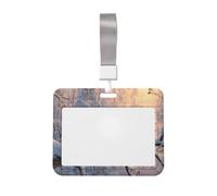 Woshuwo Three Owls On Snow-Covered Tree Branch Winter Sliding ID Badge Holder Hard Plastic Work Card Case Protector de nombre para enfermeras oficina