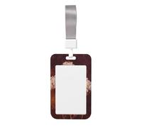 Woshuwo Three Stalks of Dried White Wildflowers Vintage Sliding ID Badge Holder Hard Plastic Work Card Case Protector de nombre para enfermeras oficina
