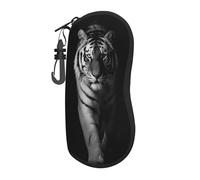 Woshuwo Tiger In Black And White - Funda portátil para gafas de sol, bolsa para gafas de sol