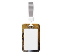 Woshuwo Titular de plástico duro para tarjetas de identificación, diseño de tigre sentado en el inodoro, protector de etiqueta para enfermeras y oficina