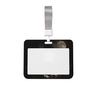 Woshuwo Toad Wearing A Black Hat - Soporte deslizante para tarjetas de identificación de plástico duro, protector de etiqueta de nombre para enfermeras y oficina