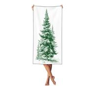Woshuwo Toalla de playa vintage Evergreen Tree de 27.5 x 55 pulgadas, toalla de playa ligera de secado rápido para vacaciones
