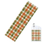 Woshuwo Toallas de enfriamiento para cuello y cara, con textura a cuadros, color naranja y verde salvia, 101.6 x 30.5 cm, para sudar, suave, transpirable, para deportes, yoga, golf, gimnasio