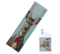 Woshuwo Toallas de enfriamiento vintage de ciervo de Navidad con pajarita roja para cuello y cara, 101.6 x 30.5 cm, trapos para sudar, suaves, transpirables, para deportes, yoga, golf, gimnasio