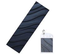 Woshuwo Toallas minimalistas de enfriamiento con curvas geométricas color negro oscuro azul marino para cuello y cara, 101.6 x 30.5 cm, trapos de sudor, suaves, transpirables, para deportes, yoga