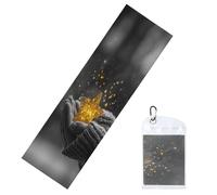 Woshuwo Toallas refrescantes con las manos sosteniendo una estrella dorada brillante para cuello y cara, 101.6 x 30.5 cm, trapos para sudar, suaves, transpirables, para deportes, yoga, golf, gimnasio