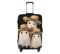 Woshuwo Tres bonitos fantasmas con sombreros de vaquero elásticas para equipaje de viaje, a prueba de polvo, resistente a los arañazos, protector de maleta de 22 a 24 pulgadas