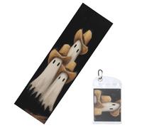 Woshuwo Tres lindos fantasmas con sombreros de vaquero, toallas refrescantes para cuello y cara, 40 x 12 pulgadas, trapos de sudor fresco, suave, transpirable, toalla de hielo para deportes, yoga
