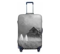 Woshuwo Two Ghosts Abandoned House Foggy Creepy Field - Fundas elásticas para equipaje de viaje, a prueba de polvo, resistente a los arañazos, protector de maleta de 22-24 pulgadas