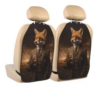 Woshuwo Vintage Fox - Juego de 2 alfombrillas con bolsillos de almacenamiento para proteger de la suciedad y los arañazos del barro