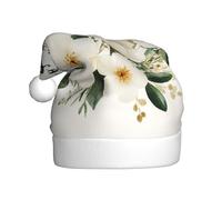 Woshuwo Welcome Little One - Sombrero de Papá Noel suave de marfil para adultos, gorro de Navidad novedoso