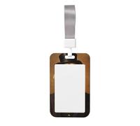 Woshuwo Whimsical Golden Retriever As A Gentleman - Soporte deslizante para tarjetas de identificación de plástico duro, protector de etiqueta de nombre para enfermeras y oficina