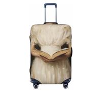 Woshuwo White Dress Women Holding an Open Book - Fundas elásticas para equipaje de viaje, a prueba de polvo, resistente a los arañazos, protector de maleta de 22 a 24 pulgadas