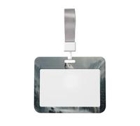 Woshuwo White Wolf Howling in The Snow - Soporte para tarjetas de identificación deslizante, plástico duro, protector de etiqueta de nombre para enfermeras y oficina