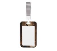 Woshuwo Witch Holding A Candle Old Castle - Portatarjetas de plástico duro para tarjetas de trabajo, protector de nombre para enfermeras y oficina