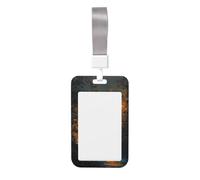 Woshuwo Witch Walking On The Road Autumn Forest - Soporte para tarjetas de identificación de plástico duro, protector de etiqueta de nombre para enfermeras y oficina