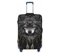 Woshuwo Wolf and Dream Catcher - Fundas elásticas para equipaje de viaje, a prueba de polvo, resistente a los arañazos, protector de maleta de 22 a 24 pulgadas