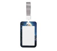 Woshuwo Wolves Howling at Moon - Soporte para tarjetas de identificación deslizante, plástico duro, protector de etiqueta de nombre para enfermeras y oficina