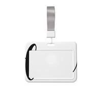 Woshuwo Word Love in Cursive Simple Line - Soporte para tarjetas de identificación de plástico duro para tarjetas de trabajo, protector de nombre para enfermeras y oficina