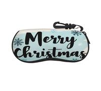 Woshuwo Word Merry Christmas - Funda portátil para gafas de sol, bolsa para gafas de sol